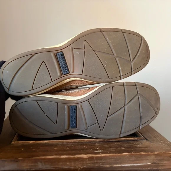 Sperry Women’s Tan Leather Slip On Loafers Boat Shoes - Picture 6 of 8